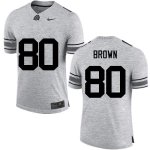 Men's Ohio State Buckeyes #80 Noah Brown Gray Nike NCAA College Football Jersey Hot Sale IKI2444XH